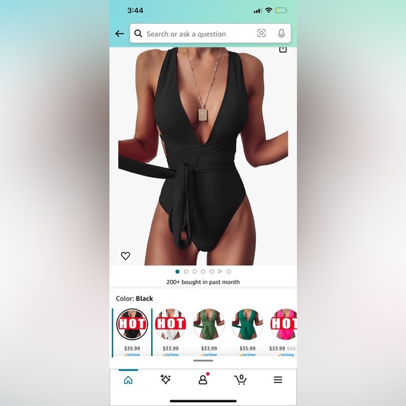 Nwt Plunge one piece Womens bathing suits with ties - set of 2 - Picture 6 of 7